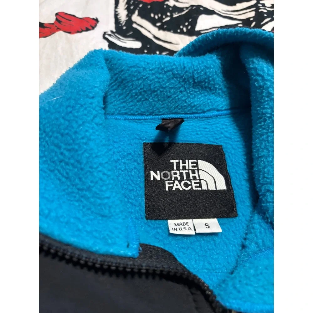 The North Face Denali Fleece Jacket Blue Black Full Zip Mens Small Made in USA